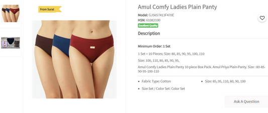 Amul Comfy Ladies Plain Panty